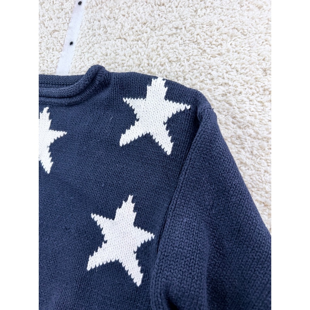 Claudia D Sweater Womens L Navy Stars Hearts Vintage 1994 Americana Patriotic - Picture 7 of 7